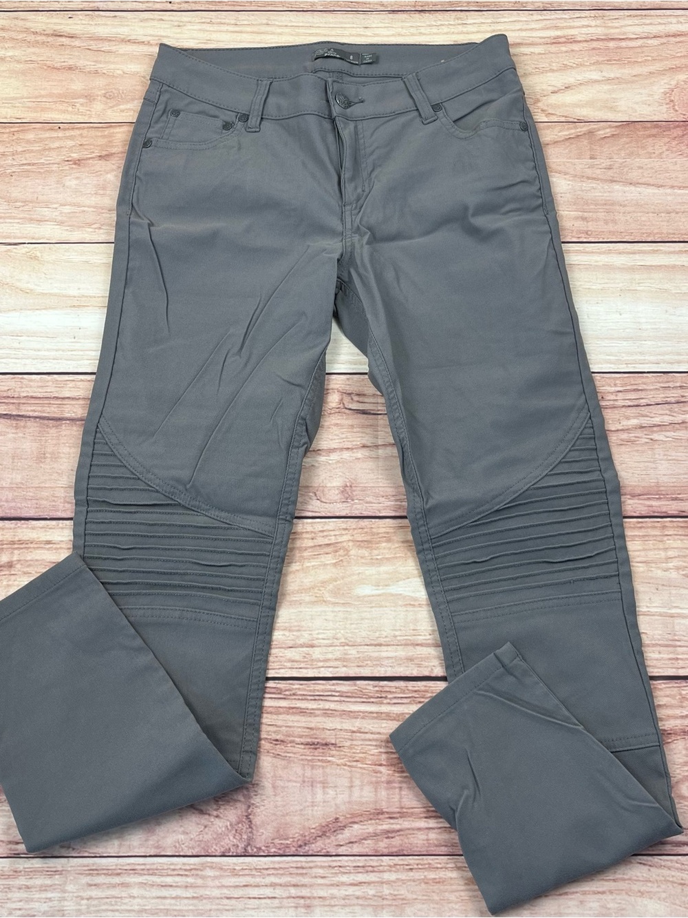 Prana Brenna Moto Skinny Pants Hiking Gray Women's Size 8 28x28 Stretch